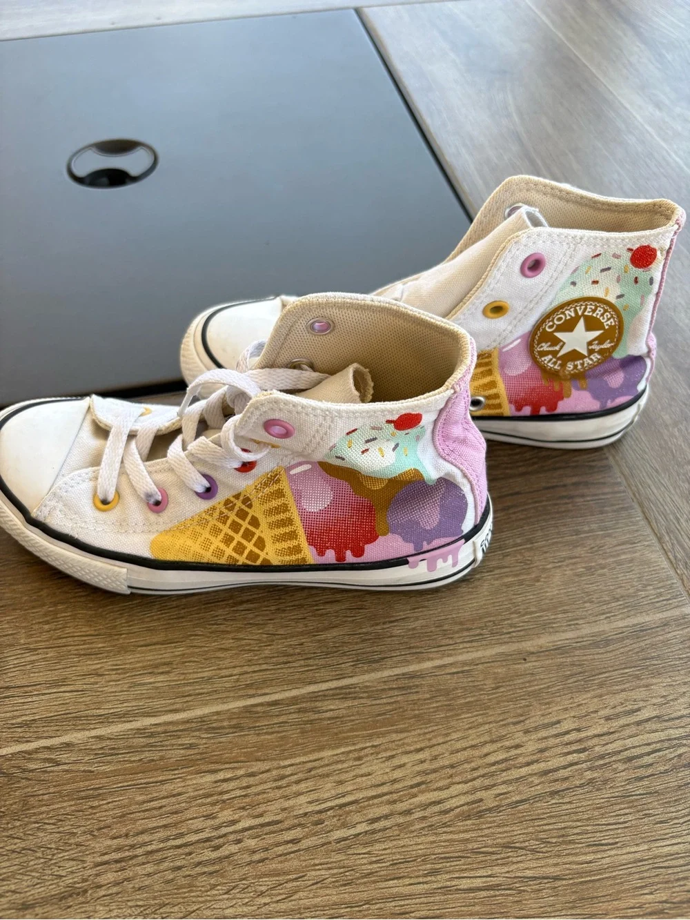 Converse Kids' Ice Cream High Top Sneakers - White/Pastel size 13 Sweet Scoops